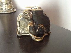 brass tribal man card holder